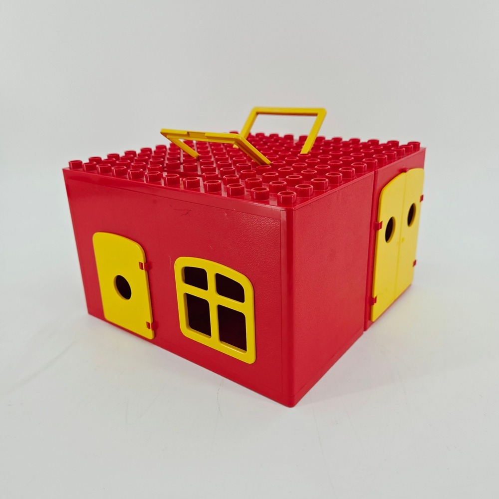 LEGO Duplo Red‎ Yellow Folding Play House Carry Case Storage Box 1026 Vintage
